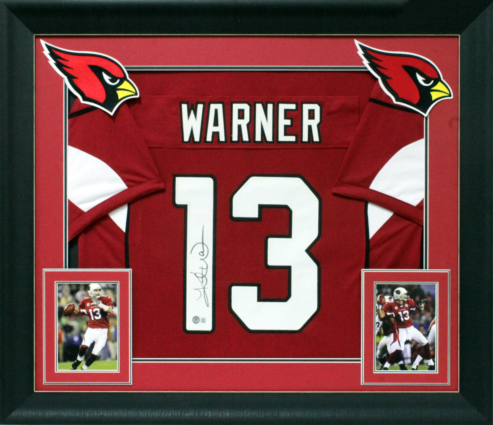 Kurt Warner Autographed Signed Arizona Cardinals Authentic Red Pro Style Framed Jersey BAS Witnessed 