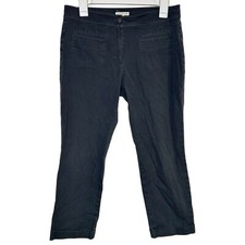 Eileen Fisher Organic Cotton Gray Cropped Pants Size Small Cuffed Ankles