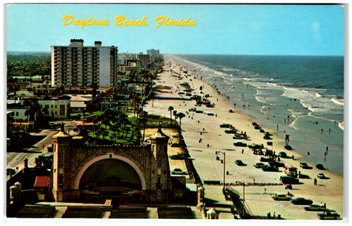 Cartolina Daytona Beach, FL Northern End guardando a nord
