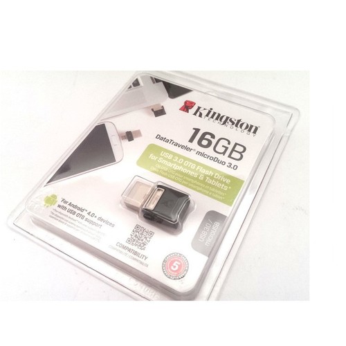 PEN DRIVE 16GB KINGSTON USB MICRODUO 3.0 DTDUO/16GB USB 3.0 NERO - Foto 3 di 6