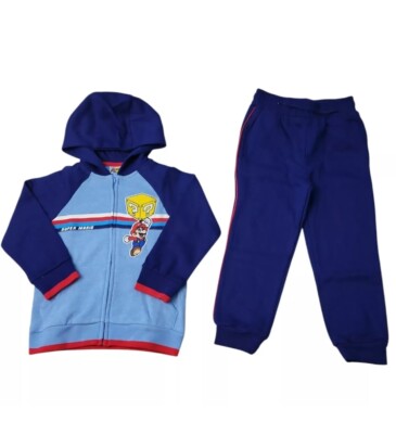 NWT Character Boy's 2-Piece Hoodie & Jogger Fleece Set Blue/Red XS (4/5)