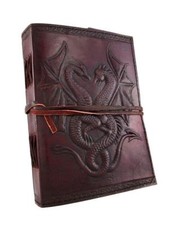 Diary Various size Fairtrade Leather Paper Dragon Fire Embossed Notebook Journal