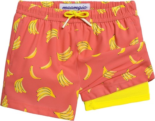 Boys Swim Trunks with Compression Liner Toddler Stretch Swim Shorts - Picture 133 of 162
