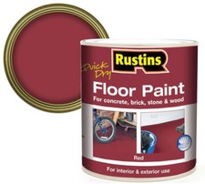 Red Floor Paint Interior and Exterior Use Hard Wearing and Quick Drying Rustins