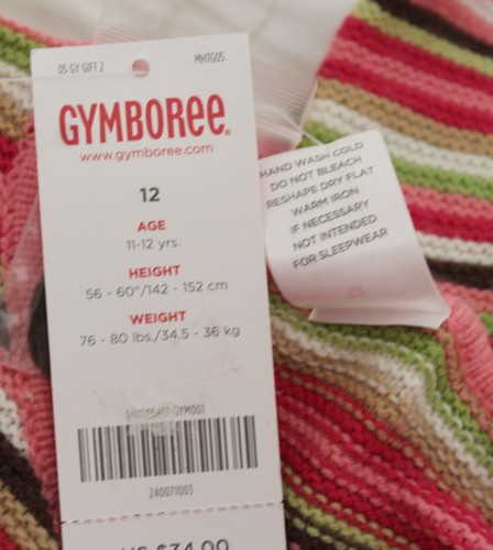 NWT 2005 Gymboree Tyrolean Lure Sweater sz 12 Knitted Cardigan Striped - Picture 5 of 5