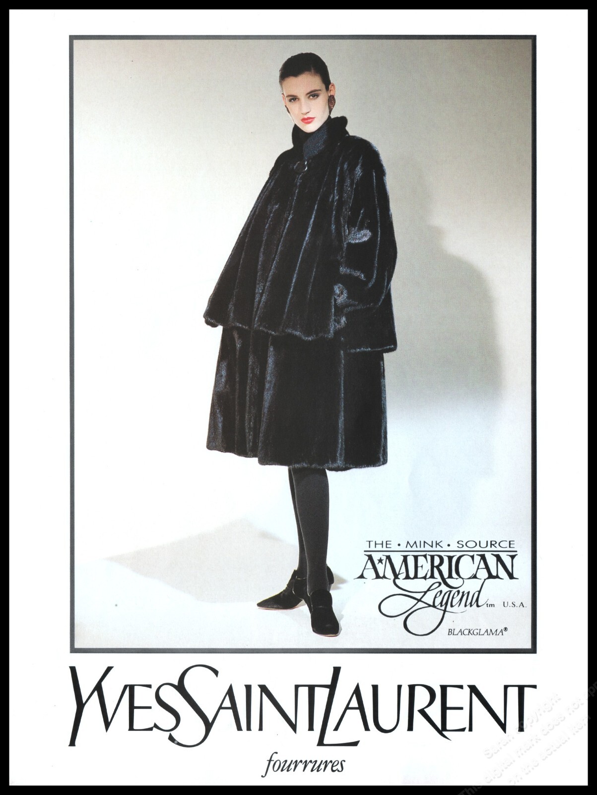 SAINT LAURENT Scarpe con tacco alto anni 90 YSL stampa rivista pubblicità donna moda gambe lunghe 1pg