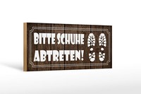 Holzschild Spruch 27X10 Cm Bitte Schuhe Abtreten Geschenk Schild Wooden Sign