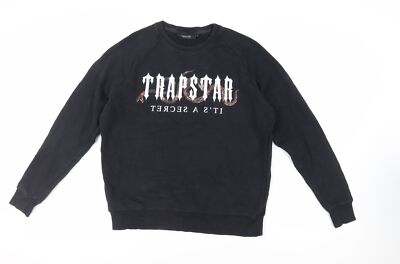 Trapstar Herren Pullover Sweatshirt schwarz Baumwolle Größe M - Logo