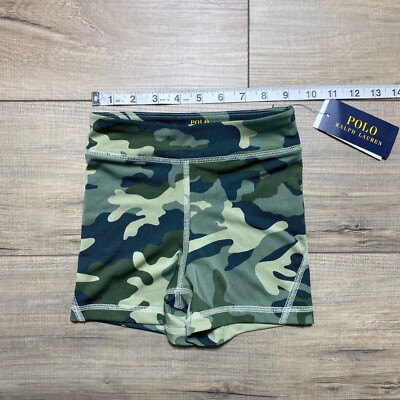 Polo Ralph Lauren Girls Camo Fitted Athletic Workout Shorts Size