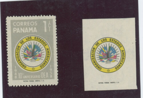 ERROR FREAK Panama Scott # 414 Gray Missing + Imperf watermarked OG Stamp Paper - Picture 1 of 2