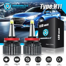 8-Sides H11 LED Headlight Super Bright Low Beam Bulbs Conversion Kit 6500K White