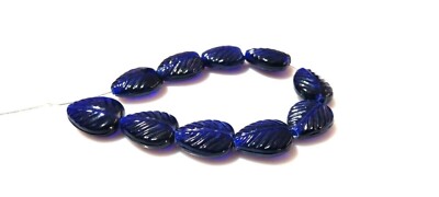 Blue Quartz Pear Leaf Carved Shape 11x14mm Beads, Carved Leaf 10Pcs