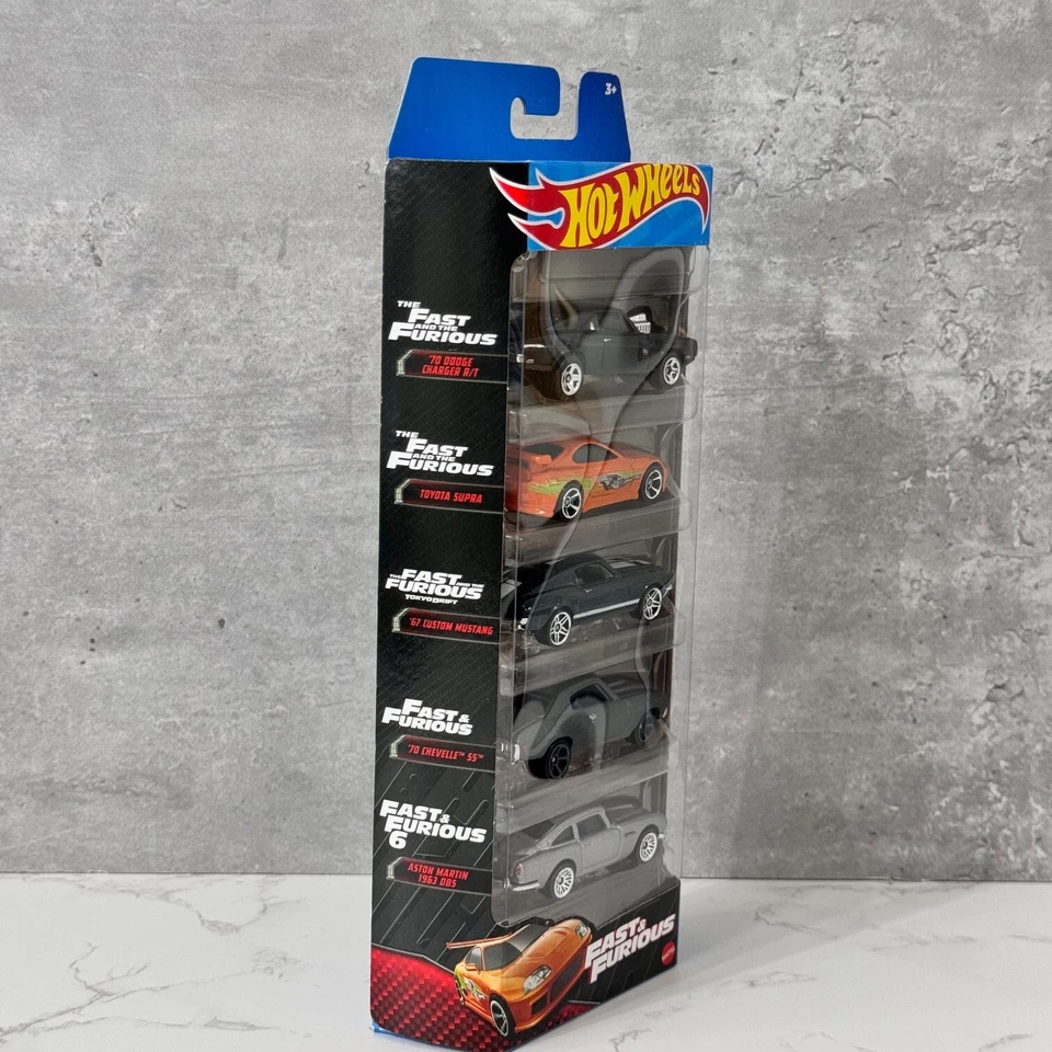 Hot Wheels Fast & Furious 5 Pack Charger, Supra, Mustang, Chevelle, Aston DB5 - Image 2 of 3