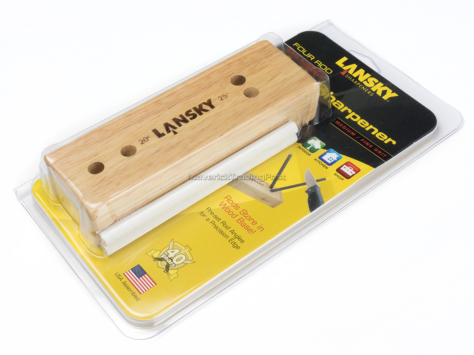 Lansky Deluxe 4 Rod Ceramic Crock Stick Med/Fine Turnbox Knife