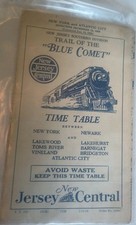 1934-New Jersey Central Railroad Time Table-Trail Of The Blue Comet