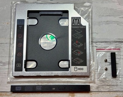 9.5mm HDD SSD Caddy for Laptop Optical DVD Drive Bay 2nd Hard Drive Optibay New