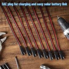 8 Pack SAE 12 Inch Extension Cable 14 AWG 2 Pin Quick Disconnect Battery Charger