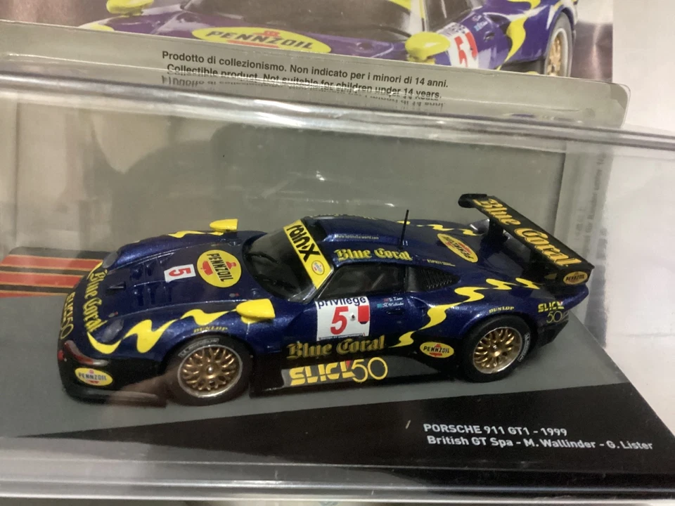 IXO PORSCHE 911 GT1 1999 BRITISH GT SPA  , die-cast 1/43, Nuova in teca - Immagine 2 di 4