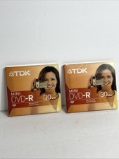 2 TDK MIni DVD-R 30 Minute Discs New Sealed Recordable Inscriptible Blank NEW F6