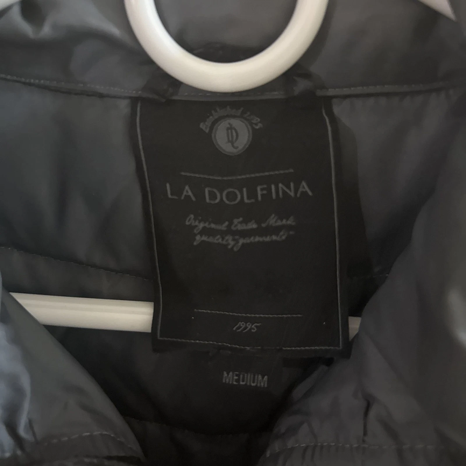 La Dolfina Men's Black Quilted Puffer Jacket Full Zip, Size L - product detail image 3