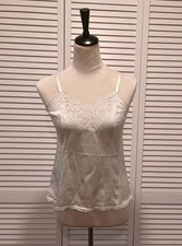 Womans Vtg Lacey Mint Green Lingerie Camisole Size 32 Small J.C Penny Made USA
