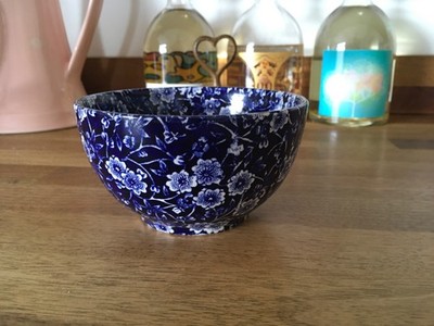 Wunderschön BURLEIGH CALICO BLAU Mini Fußschale oder große Zuckerdose 