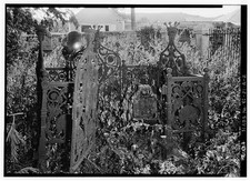 2. CAST-IRON GRAVE FENCE GATE OPEN, SHOWING TOMBSTONE - Anglican Church, Grave