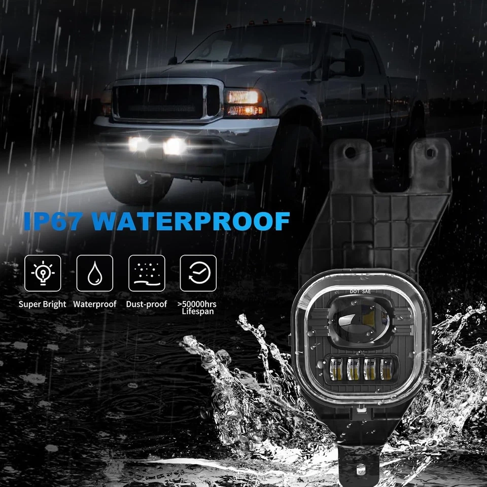 Faros antiniebla LED compatibles con Ford F250/F350 Super Duty (1999-2004) y Exc Foto 4 de 4
