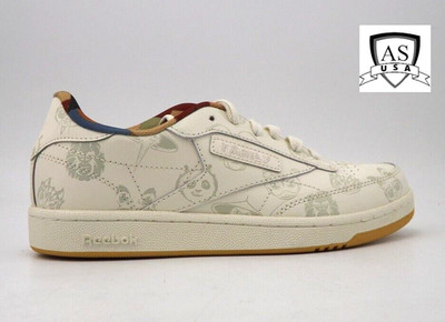 Reebok White Club C 85 Junior x Kung Fu Panda Sneaker Shoes Size 5.5 New H01194