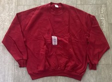 Jerzees Sweatshirt Size XXL Crewneck Made in USA Blank Maroon Red NEW VTG 90s
