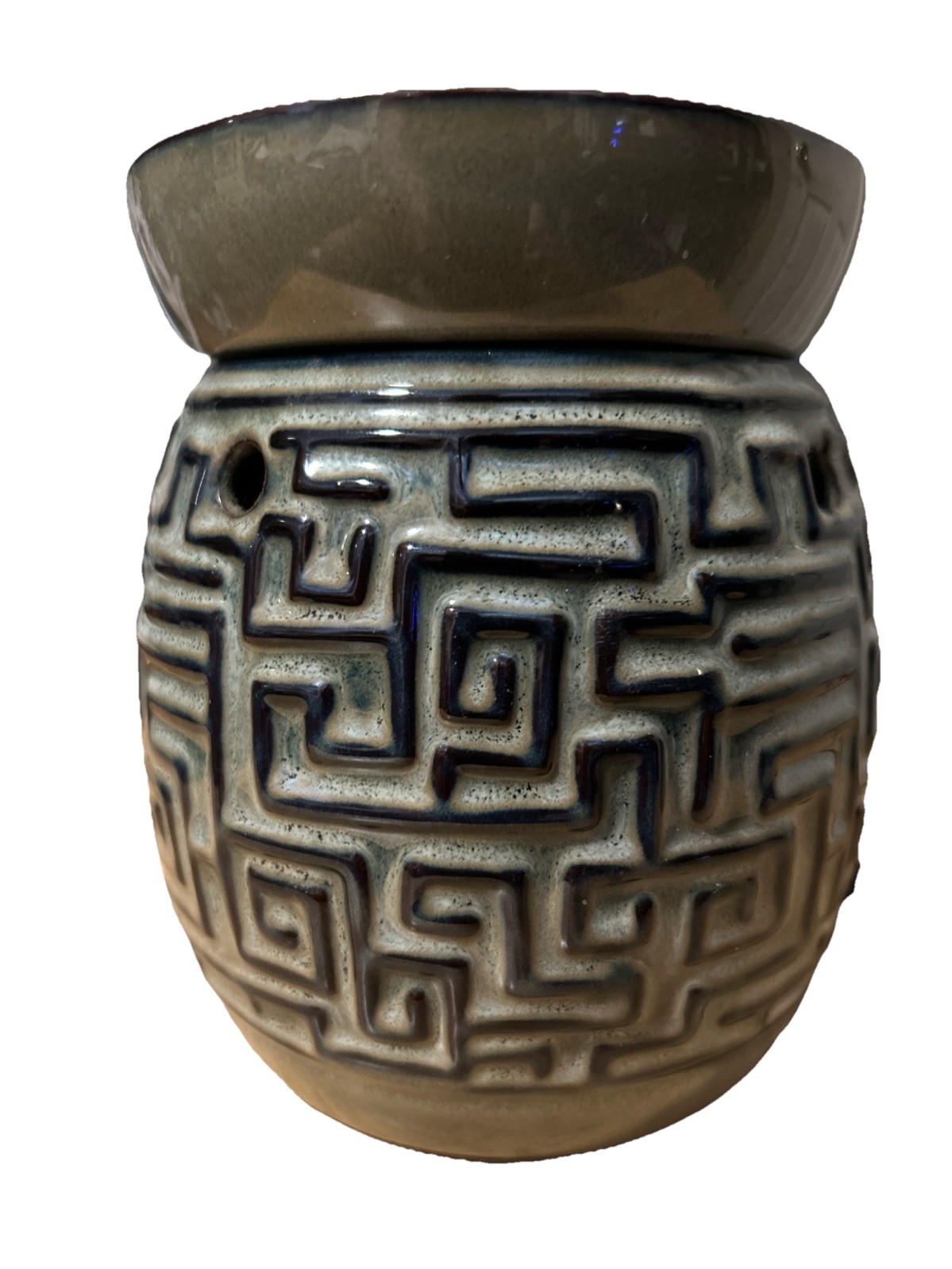 Scentsy Labyrinth Green Maze Full Size Warmer Ceramic Crock Pot Design ...