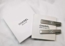 Chanel Beauty Hair Clip Set 2 Pcs Silver with Box Elegant Hair Accessories