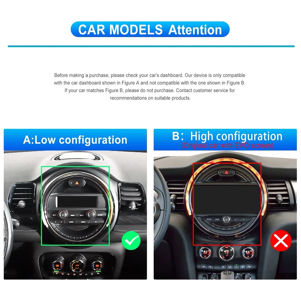 Autoradio 9” Android Per BMW Mini Cooper F55 F56 F57 2014-2019 CarPlay Octacore - Immagine 3 di 4