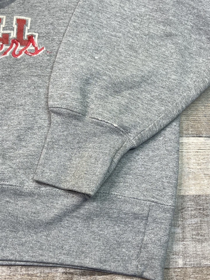 老式 90 年代内布拉斯加州足球运动衫成人 XL 圆领灰色标志 Jansport — 第 3/4 张图片