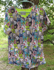 Womans Skechers Dog Peace Love Vet Scrubs shirt Large