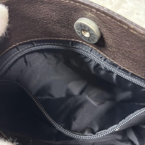 CAMPOMAGGI Leather Unborn Calf Shoulder Bag Dark Brown - Picture 15 of 20