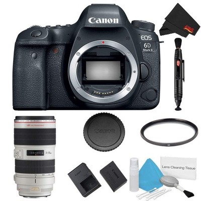 Canon EOS 6D Mark II DSLR Camera (Body Only) Basic Filter Bundle + Bonus Canon E