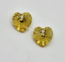 Swarovski Crystal Light Topaz AB Heart 6202 Pendant; 10mm 2pc or 14mm