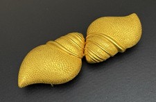 Vintage Doreen Ryan DR 1995 Gold Tone Shell Belt Buckle