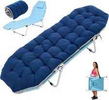SLSY Folding Camping Cot with Mat  Face/Arm Hole for Adult Sleeping Bed Outdoor