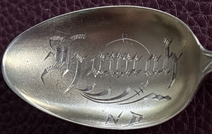 Hannah North Dakota Gold Wash Wheat Handle Design 5" Sterling Souvenir Spoon 13g
