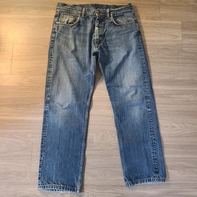 Robert Comstock Jeans Mens 34x29.5 Straight Relaxed Leg Blue Denim Made In Italy