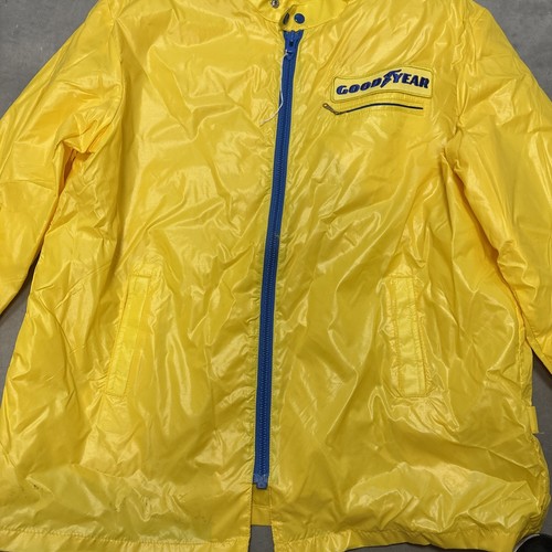 Bobby Unser Indy 500 Winner Vintage Racing Rain Jacket Yellow Goodyear Large COA - Picture 3 of 7