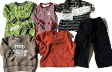Bundle of Baby Boys Clothing sz 18 M - 3 Tops, 2 One Piece, Hurley Black Jeans