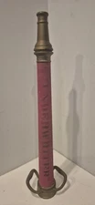 Vintage Red Cloth Wrapped Brass Fire Hose Nozzle W.D. Allen Mfg Co U.S.A. 2 1/2"