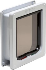 Easy-Install 4-Way Lock Cat Flap - Weatherproof for UPVC, Wood, and Walls