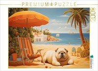 Calvendo Puzzle Dog Lying On The Beach And Sunbathing By The Sea | 2000 Pieces,