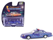 Greenlight 63080F 1/64 1992 Ford Crown Victoria Lowrider Blue with