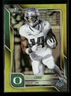 2025 Bowman Chrome University Football Yellow Refractor Justius Lowe #166