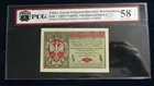 Poland, A/UNC, 1/2 Marki, PCG Graded, Banknote, 1917. Serial# B.8673726. Pick# 7
